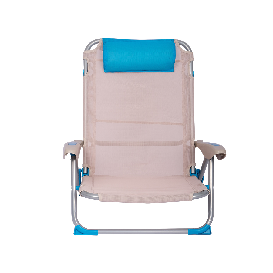 Wholesale Portable Folding Aluminum Lounge Chair Stripes Backpack Beach Chair - Image 7