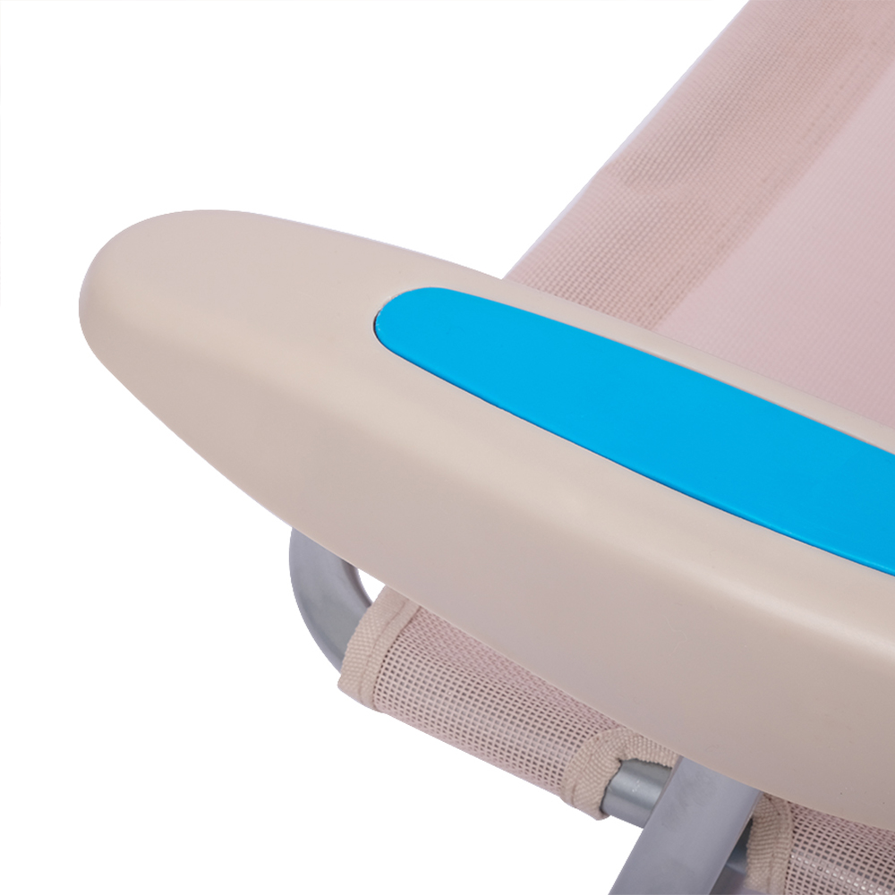 Wholesale Portable Folding Aluminum Lounge Chair Stripes Backpack Beach Chair - Image 2