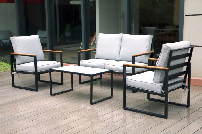 Aluminum and Rope Patio Coversation Set 4108